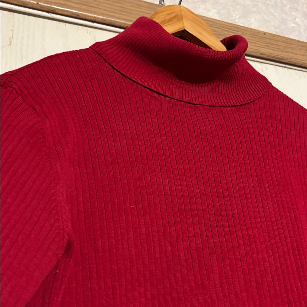 Chico's Scarlet Ribbed Knit sweater Top - Picture 2 of 3